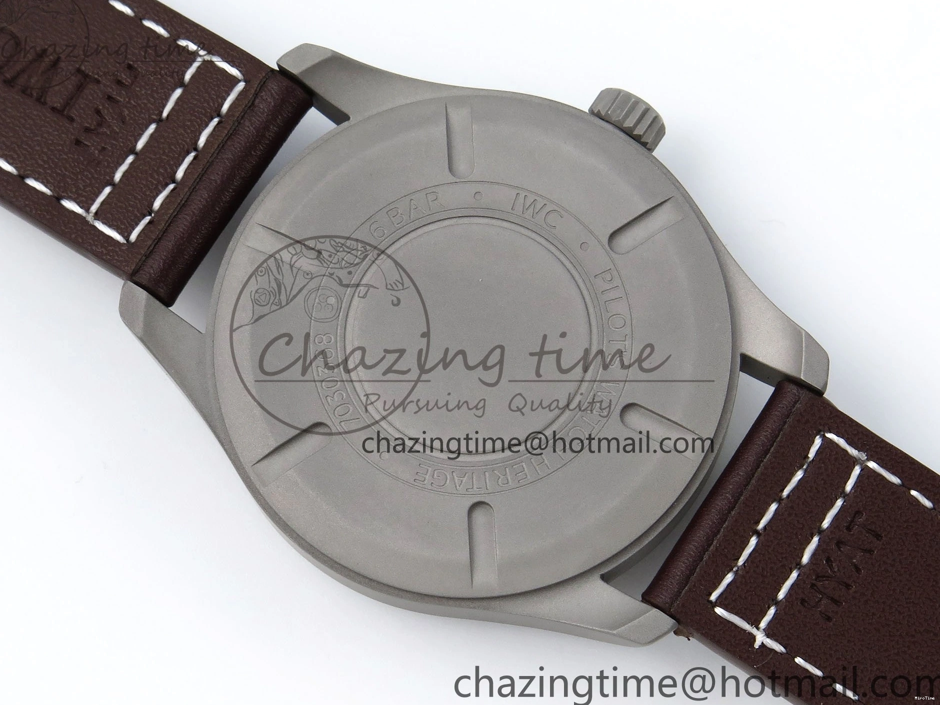 MIROTIME 1224 Pilot Mark XVIII Titanium BLSF 1:1 Best Edition Black Dial on Brown Leather Strap MIYOTA Popular 7020